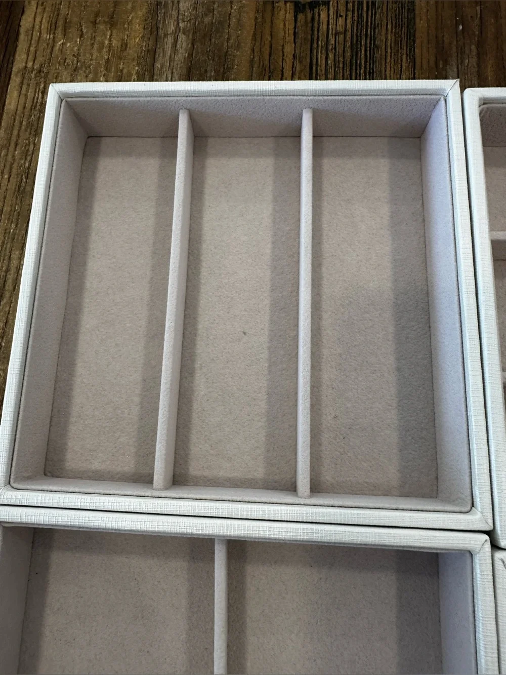 White Jewelry Organizer Tray Set - Elegant Multifunction Storage